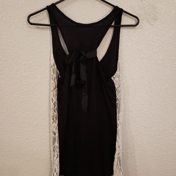 Charlotte Russe black off white/ivory lace tank - Picture 4 of 4